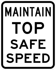 Maintain Top Safe Speed Sticker