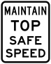 Maintain Top Safe Speed Sticker