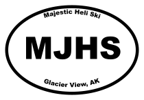 Majestic Heli Ski Oval Sticker