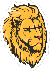 Majestic Lion Head Mascot Sticker