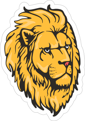 Majestic Lion Head Mascot Sticker