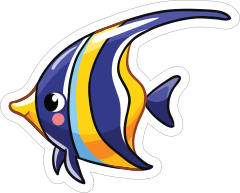 Majestic Moorish Idol Fish Sticker