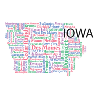 Major Cities In The State Of Iowa Sticker