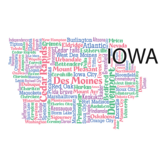 Major Cities In The State Of Iowa Sticker