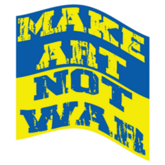 Make Art Not War, Free Ukraine Blue Yellow Sticker