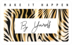 Make It Happen By Yourself Slogan On Zebra Stripe Sticker