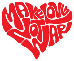 Make Love Heart Hippie Sticker