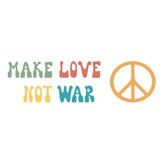 Make Love Not War 70s Lettering Sticker