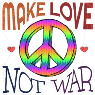 Make Love Not War Hippie Peace Sticker