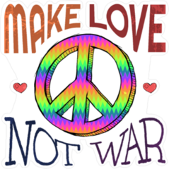 Make Love Not War Hippie Peace Sticker