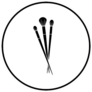 Makeup Brushes Symbol Sticker