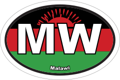 Malawi Mw Flag Oval Sticker
