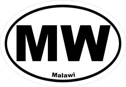 Malawi Mw Oval Sticker