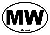 Malawi Mw Oval Sticker