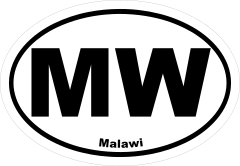 Malawi Mw Oval Sticker
