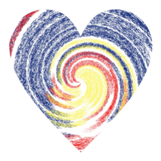 Malaysia Flag Colors In Heart Shape Sticker