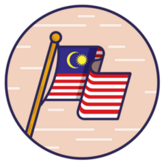 Malaysia Flag Icon Circle Sticker