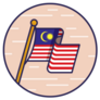 Malaysia Flag Icon Circle Sticker