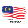 Malaysia Flag In Brush Stroke 31st August Merdeka Sticker