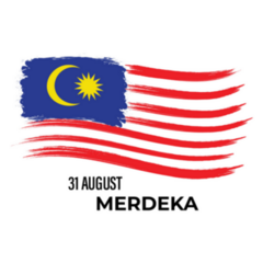 Malaysia Flag In Brush Stroke 31st August Merdeka Sticker