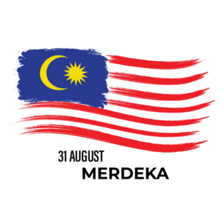 Malaysia Flag In Brush Stroke 31st August Merdeka Sticker