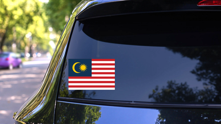 Malaysia Flag Sticker on a Rear Car Window (New) example