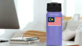 Malaysia Flag Sticker on a Water Bottle (New) example