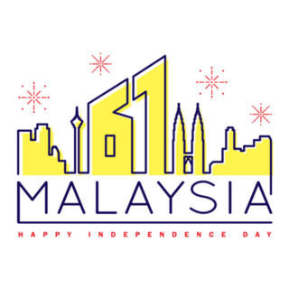 Malaysia Independence Day Yellow Illustration Sticker