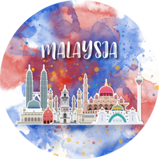 Malaysia Landmark Watercolor Travel Sticker