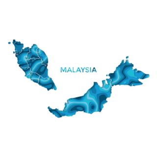 Malaysia Map Blue Ocean Color Sticker