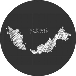 Malaysia Map Freehand Sketch Sticker