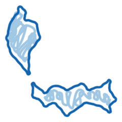 Malaysia Map Sketch In Blue Sticker