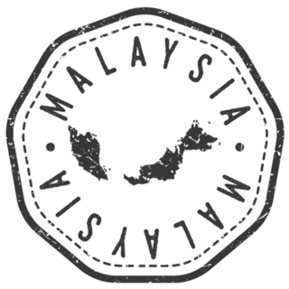Malaysia Map Stamp Retro Sticker