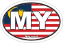 Malaysia My Flag Oval Sticker