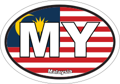 Malaysia My Flag Oval Sticker