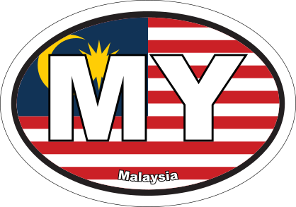 Malaysia My Flag Oval Sticker