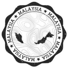 Malaysia Outdoor Stamp Round Sticker