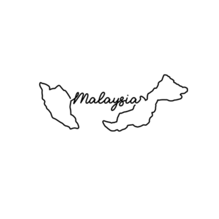 Malaysia Outline Map Handwritten Sticker