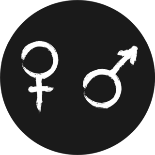 Male And Female Symbols On Black Sticker