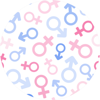 Male And Female Symbols Pattern In Pastel Sticker