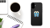 Male Beach Flip Flops Sticker on a Phone (New) example