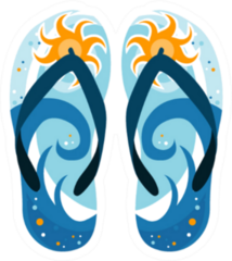 Male Beach Flip Flops Sticker