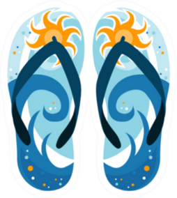 Male Beach Flip Flops Sticker