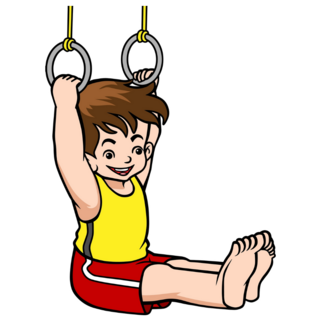 Male Gymnast Cartoon Sticker