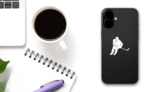 Male Hockey Player Sticker on a Phone (New) example