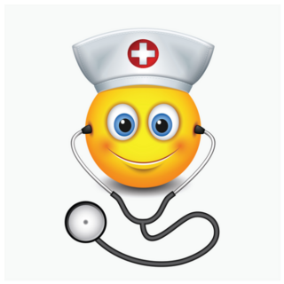 Male Nurse Emoticon Wearing Hat Sticker