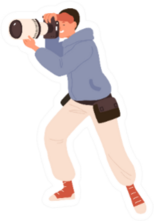 Male Professional Photographer Taking Photo Illustration Sticker