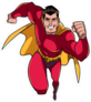 Male Superhero Running Fast Sticker