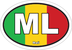 Mali Ml Flag Oval Sticker