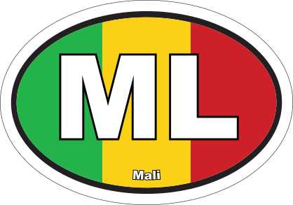 Mali Ml Flag Oval Sticker